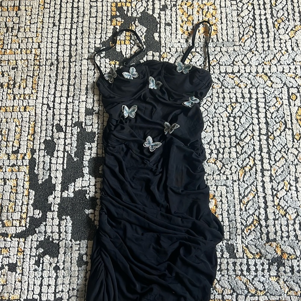 PLT black butterfly dress